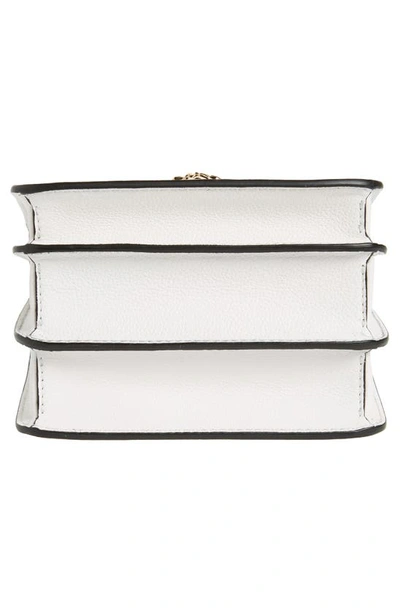 Shop Versace La Medusa Leather Shoulder Bag In Optical White- Gold