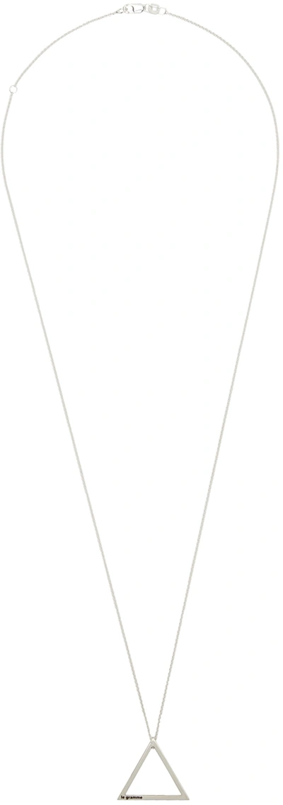 Shop Le Gramme Silver 'le 1.7 Grammes' Triangle Necklace