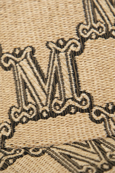 Shop Max Mara Capy - Baseball Cap In Jacquard Fabric In Beige