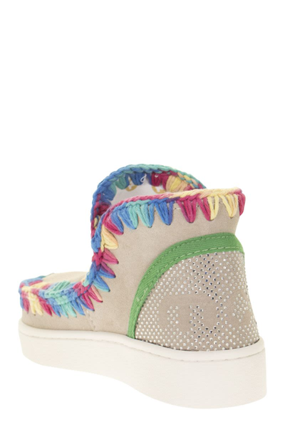 Shop Mou Summer Eskimo Sneaker Mix Color Stitching In Chalk