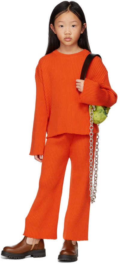 Shop M.a+ Kids Orange Merino Wool Trousers