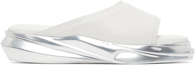 Shop Alyx Off-white & Silver Mono Slides In Tan/silver