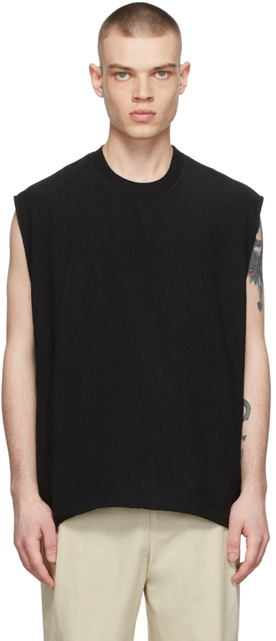 Shop Solid Homme Black Polyester T-shirt In Black 590b