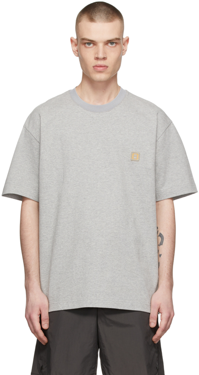 Shop Solid Homme Grey Cotton T-shirt In Gray 649g