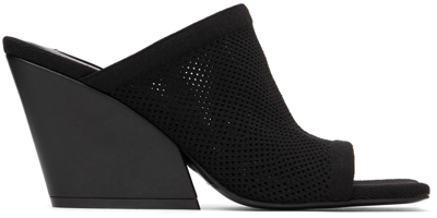 Shop Stella Mccartney Black Knit Mesh Mules In 1000 Black