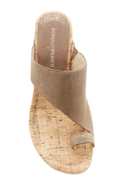 Donald Pliner Gyer Leather Wedge Sandal In Lt.bronze/lt.bronze