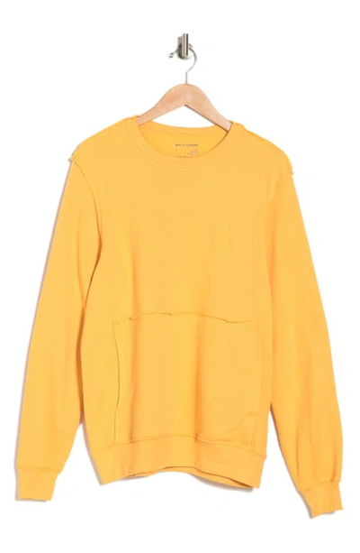 Shop Bella Plus Canvas Bella+canvas Raw Edge Crewneck Pullover In Faded Mustard