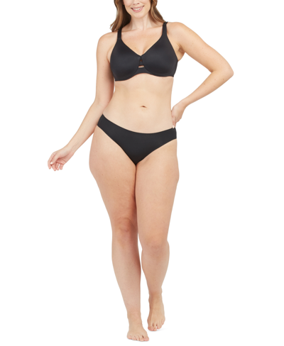 Shop Spanx Low Profile Minimizer Shaping Bra In Very Black