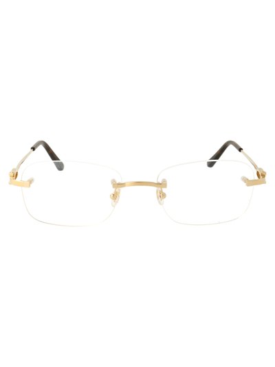 Shop Cartier Ct0290o Glasses In 003 Gold Gold Transparent