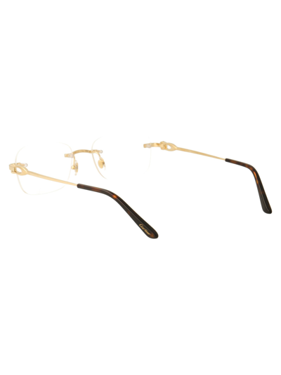 Shop Cartier Ct0290o Glasses In 003 Gold Gold Transparent