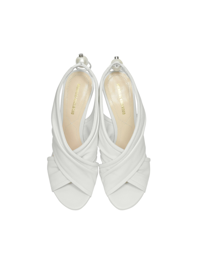 Shop Nicholas Kirkwood White Nappa 90mm Delfi Sandals
