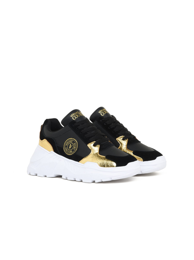 Shop Versace Jeans Couture Sneakers In Black/gold