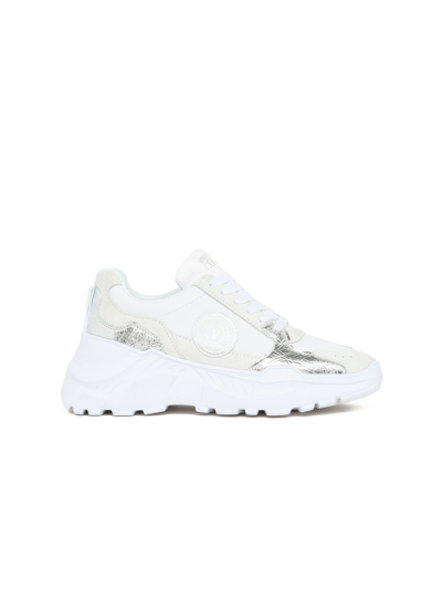 Shop Versace Jeans Couture Sneakers In White/silver