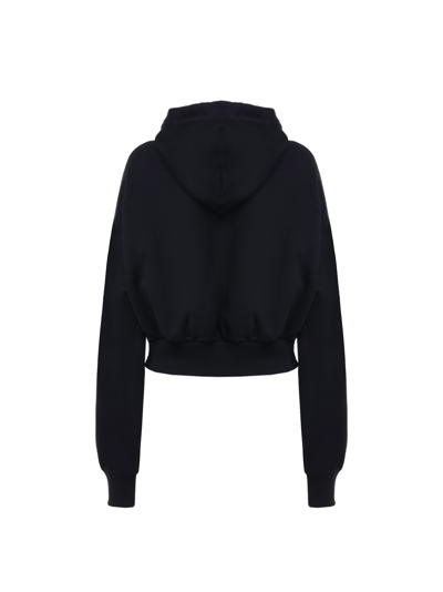 Shop Versace Jeans Couture Embroidery Detail Oversized Hoodie In Black