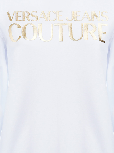 Shop Versace Jeans Couture Lamina Logo Print Sweatshirt In 003 + 948