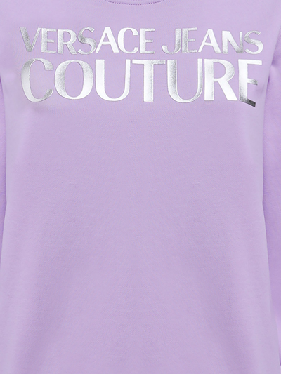 Shop Versace Jeans Couture Lamina Logo Print Sweatshirt In Lavander