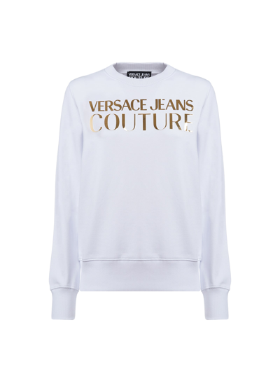 Shop Versace Jeans Couture Lamina Logo Print Sweatshirt In 003+948