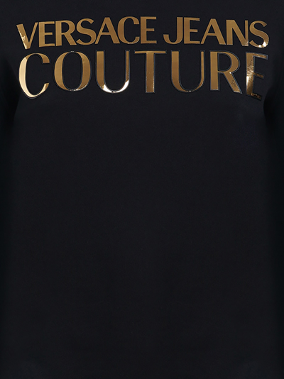 Shop Versace Jeans Couture Lamina Logo Print Sweatshirt In 899 + 948