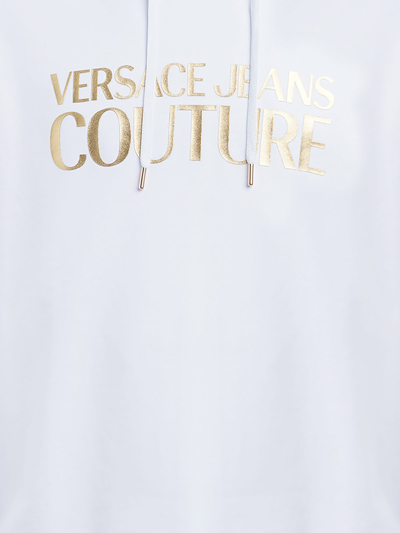 Shop Versace Jeans Couture Hoodie With Lamina Logo Print In 003 + 948