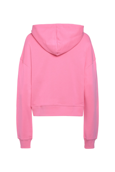 Shop Chiara Ferragni Straight Fit Long-sleeved Hoodie With Logo Detail In Sachet Pink