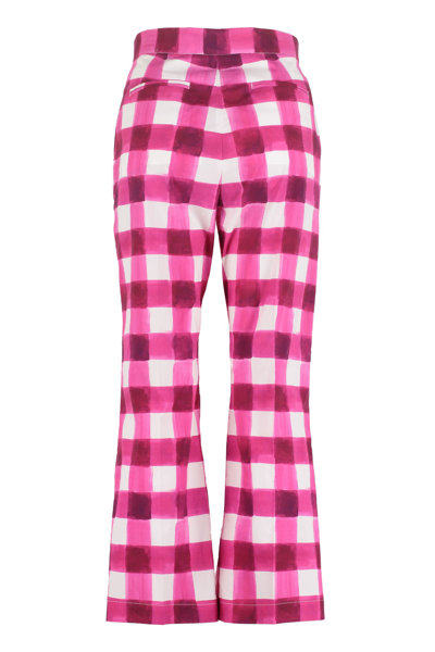 Shop Msgm Printed Cotton Trousers In Multicolor