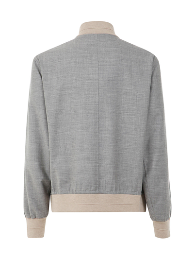 Shop Brunello Cucinelli Cashmere Double Bomber Jacket In Grey