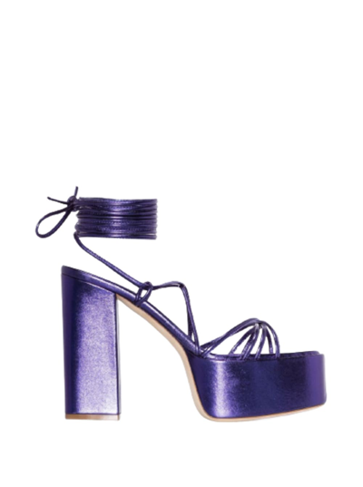 Paris Texas Malena 130 Metallic Platform Sandal In Violet