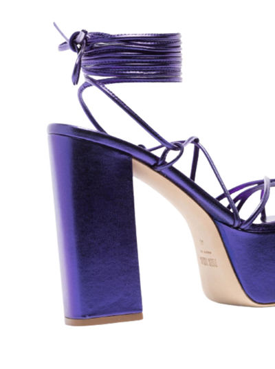Paris Texas Malena 130 Metallic Platform Sandal In Violet
