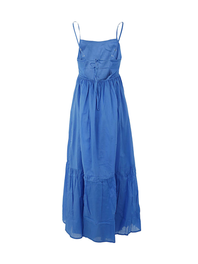Faithfull The Brand Katya Maxi Dress Plain Mediterranean Blue In Plain  Mediterraniean Blue | ModeSens