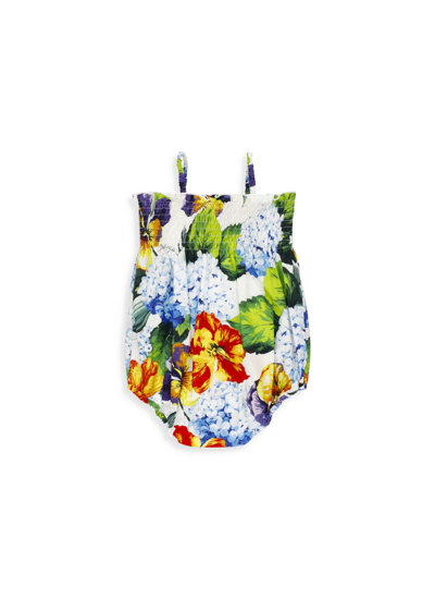 Shop Dolce & Gabbana Hydrangea Romper In Ortensie/violette Fd