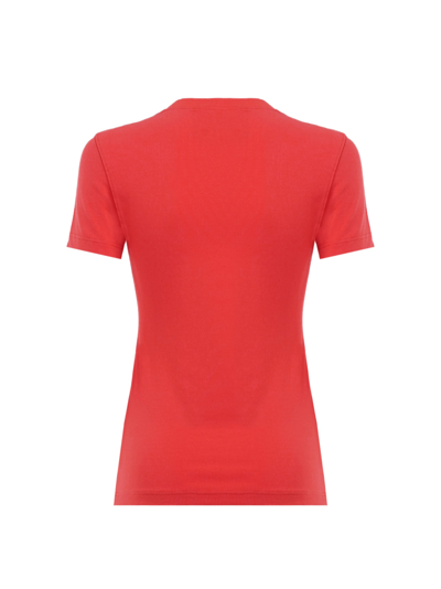 Shop Versace Jeans Couture Slim Fit Lamina Logo Print T-shirt In Poppy Rosso