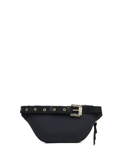 Shop Versace Jeans Couture Fabric Sling Bag With Stud Detail In Nero