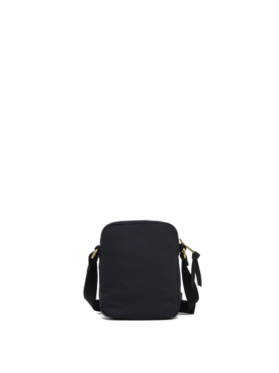 Shop Versace Jeans Couture Fabric Crossbody Bag With Buckle Detail In Black