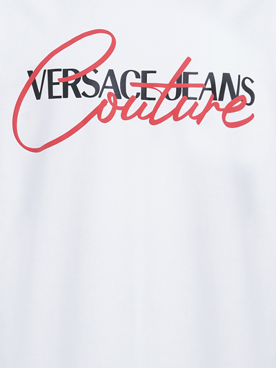 Shop Versace Jeans Couture Rubberised Print Oversized T-shirt In White