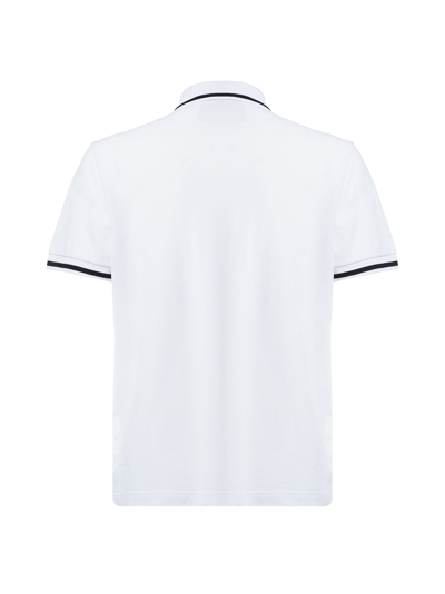 Shop Versace Jeans Couture Pocket Logo Print Piquet Polo Shirt In White