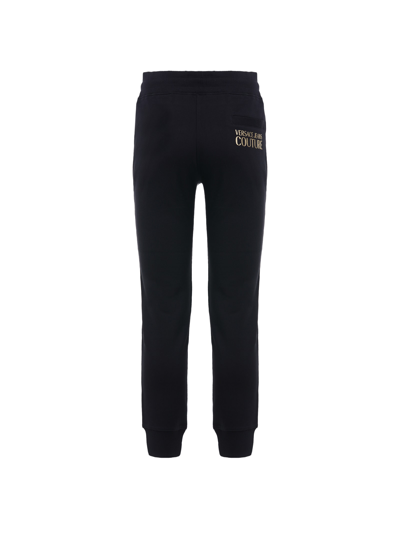 Shop Versace Jeans Couture Lamina Logo Print Fleece Joggers In 899 + 948