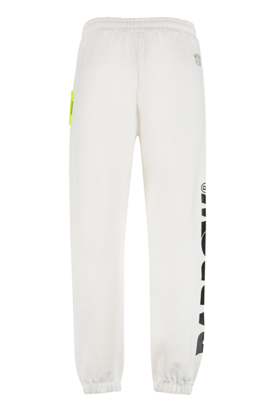 Shop Barrow Logo Detail Cotton Track-pants In White