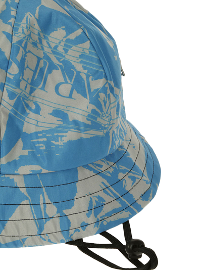 Shop Aries Crinkle Nylon Bell Bucket Hat In Blu Blue