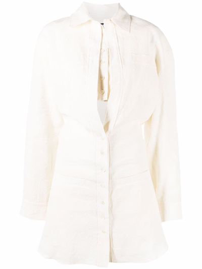 Shop Jacquemus Women's White Canvas Dress