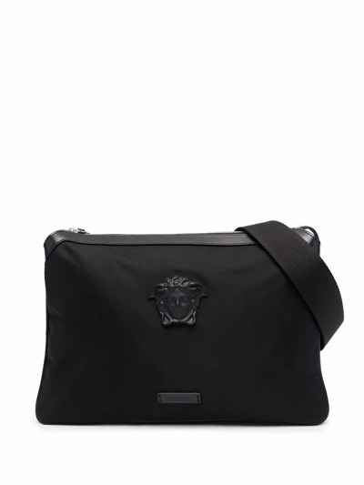 Shop Versace Men's Black Polyamide Messenger Bag