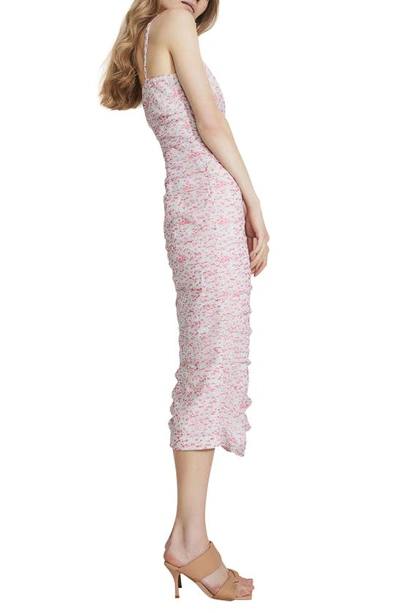 Shop Bardot Ditsy Ruched Dress In Pink Ditsy