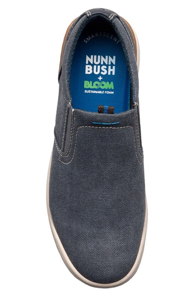 Shop Nunn Bush Tour Canvas Slip-on Sneaker In Dark Blue Denim