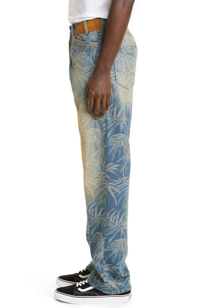 Shop Palm Angels Jungle Loose Straight Leg Jeans In Light Blue