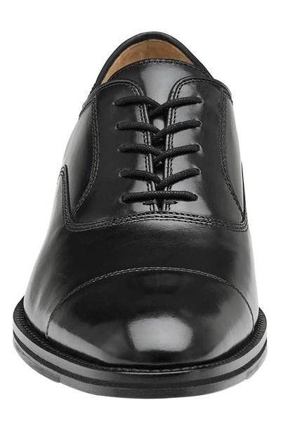 Shop Johnston & Murphy Meade Cap Toe Oxford In Black Italian Calfskin