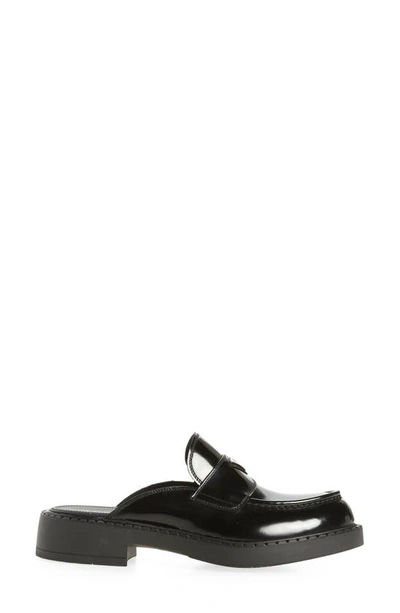 Shop Prada Chocolate Patent Leather Mule In Nero