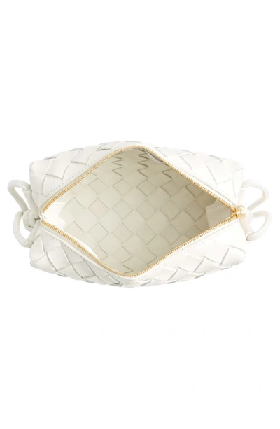 Shop Bottega Veneta Small Intrecciato Leather Crossbody Bag In White-gold