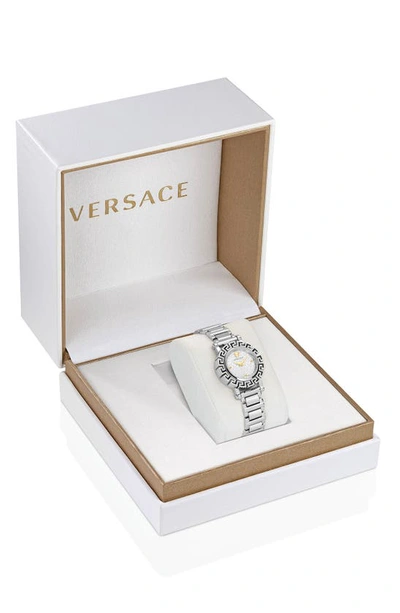 Shop Versace Greca Glam Bracelet Watch, 30mm In Stainless Steel