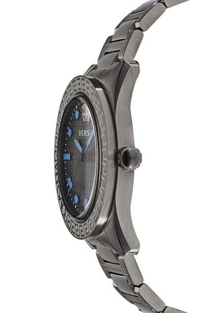 Shop Versace Greca Dome Bracelet Watch, 42mm In Ip Gunmetal