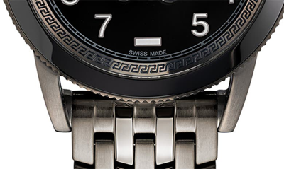 Shop Versace Palazzo Bracelet Watch, 43mm In Ip Gunmetal