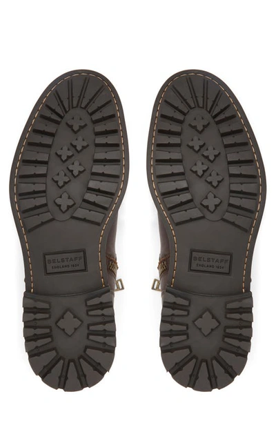 Shop Belstaff Trialmaster Leather Boot In Dark Brown